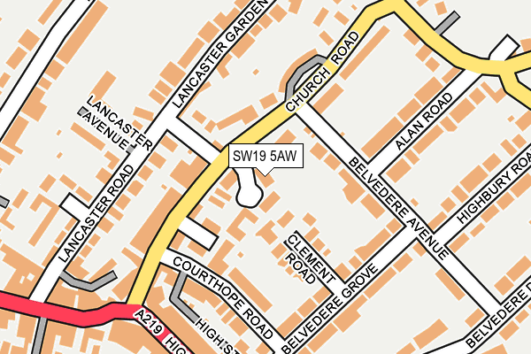 SW19 5AW map - OS OpenMap – Local (Ordnance Survey)