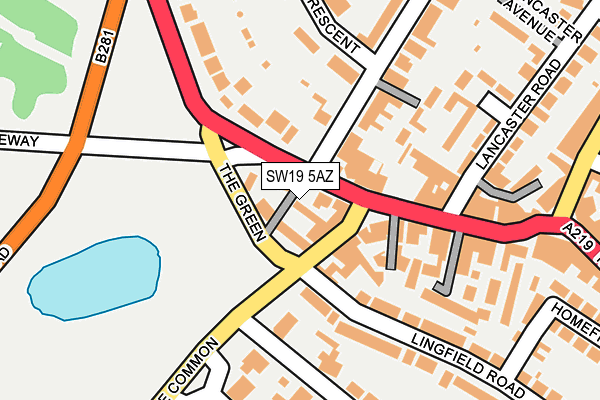 SW19 5AZ map - OS OpenMap – Local (Ordnance Survey)