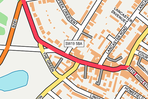 SW19 5BA map - OS OpenMap – Local (Ordnance Survey)