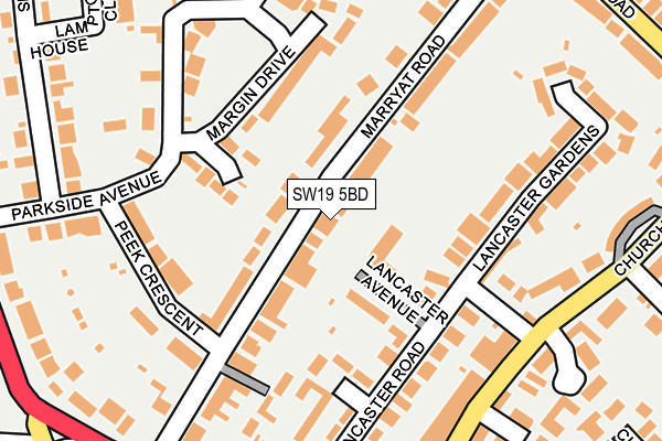 SW19 5BD map - OS OpenMap – Local (Ordnance Survey)