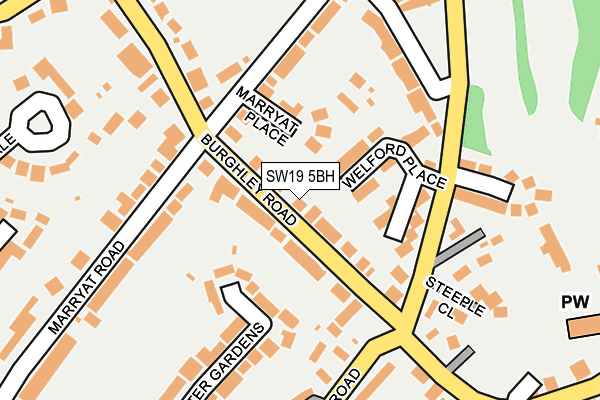 SW19 5BH map - OS OpenMap – Local (Ordnance Survey)