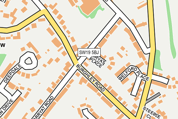 SW19 5BJ map - OS OpenMap – Local (Ordnance Survey)