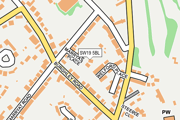 SW19 5BL map - OS OpenMap – Local (Ordnance Survey)