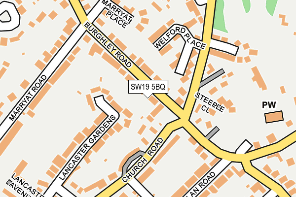 SW19 5BQ map - OS OpenMap – Local (Ordnance Survey)