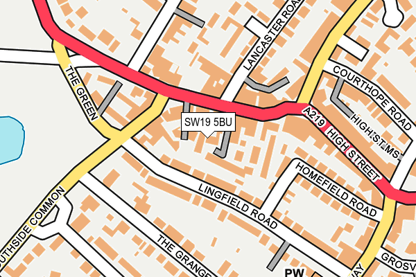 SW19 5BU map - OS OpenMap – Local (Ordnance Survey)