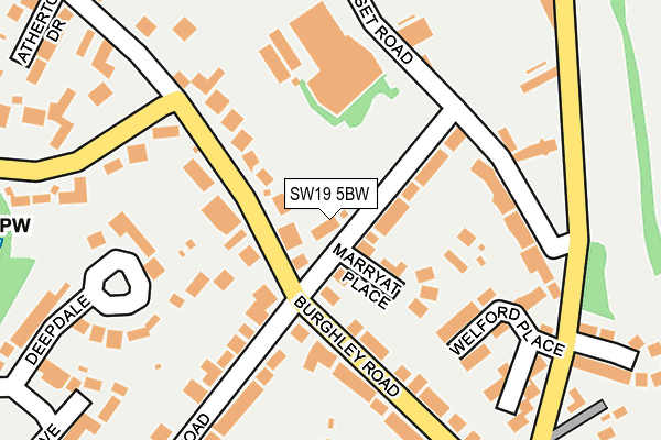 SW19 5BW map - OS OpenMap – Local (Ordnance Survey)