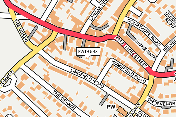 SW19 5BX map - OS OpenMap – Local (Ordnance Survey)