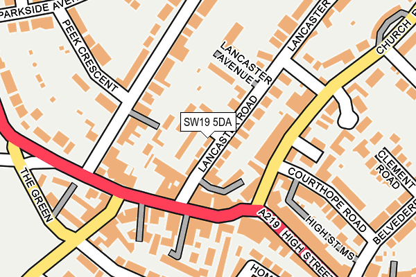SW19 5DA map - OS OpenMap – Local (Ordnance Survey)