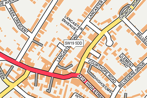SW19 5DD map - OS OpenMap – Local (Ordnance Survey)