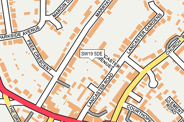 SW19 5DE map - OS OpenMap – Local (Ordnance Survey)