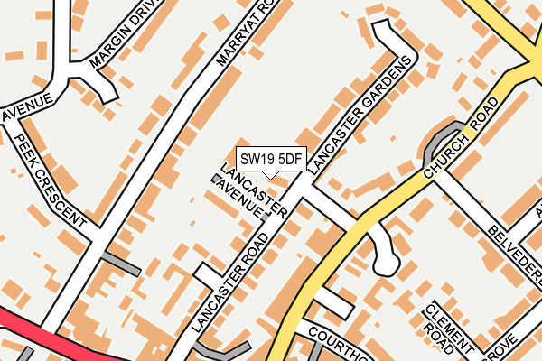 SW19 5DF map - OS OpenMap – Local (Ordnance Survey)