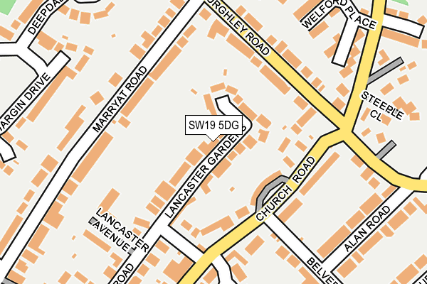 SW19 5DG map - OS OpenMap – Local (Ordnance Survey)