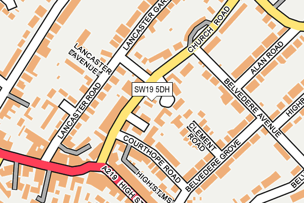 SW19 5DH map - OS OpenMap – Local (Ordnance Survey)