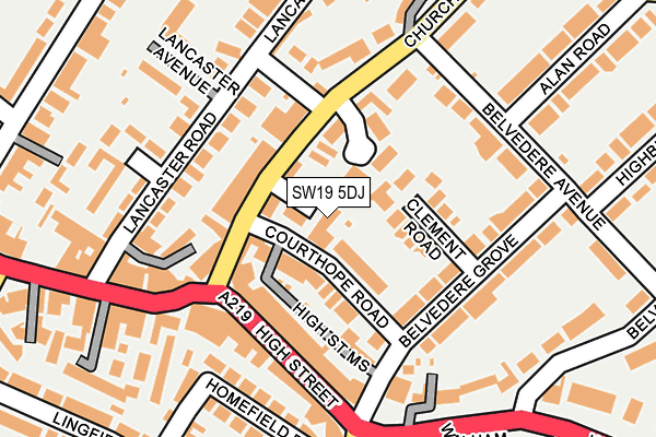 SW19 5DJ map - OS OpenMap – Local (Ordnance Survey)