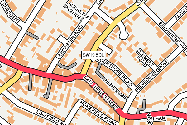 SW19 5DL map - OS OpenMap – Local (Ordnance Survey)