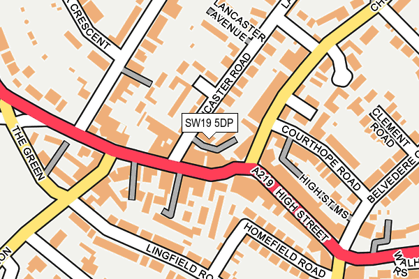 SW19 5DP map - OS OpenMap – Local (Ordnance Survey)