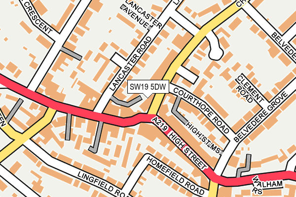 SW19 5DW map - OS OpenMap – Local (Ordnance Survey)
