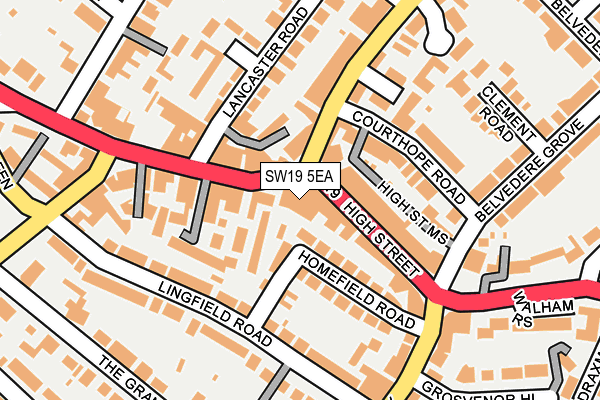 SW19 5EA map - OS OpenMap – Local (Ordnance Survey)