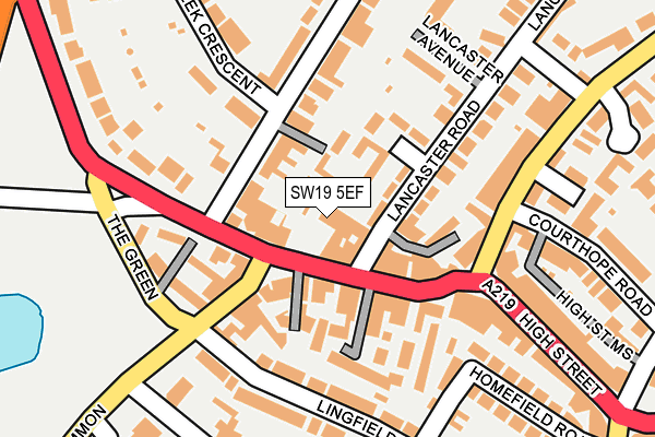 SW19 5EF map - OS OpenMap – Local (Ordnance Survey)