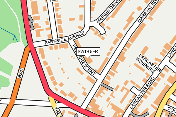 SW19 5ER map - OS OpenMap – Local (Ordnance Survey)