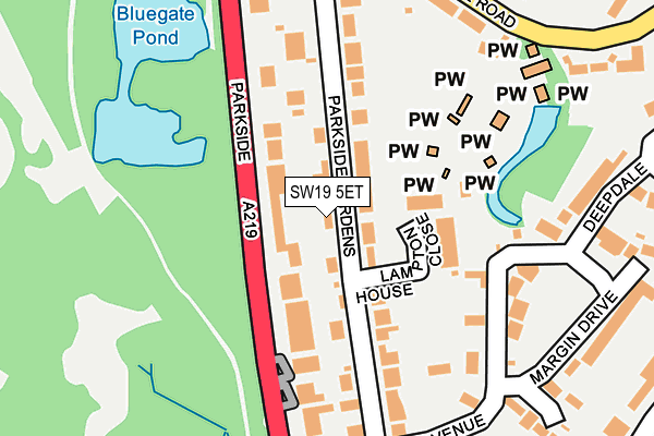SW19 5ET map - OS OpenMap – Local (Ordnance Survey)