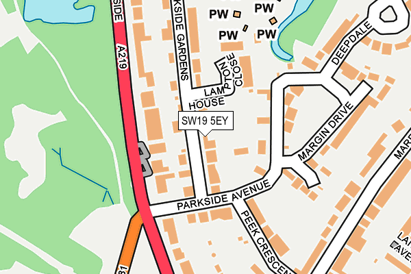 SW19 5EY map - OS OpenMap – Local (Ordnance Survey)