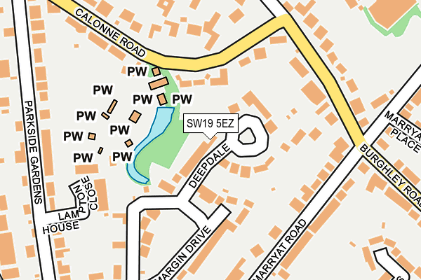 SW19 5EZ map - OS OpenMap – Local (Ordnance Survey)