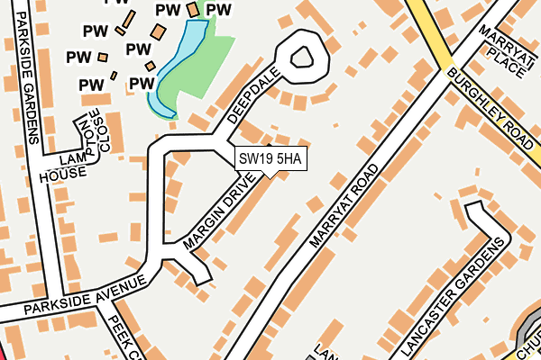 SW19 5HA map - OS OpenMap – Local (Ordnance Survey)
