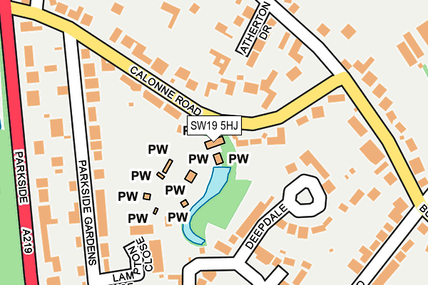SW19 5HJ map - OS OpenMap – Local (Ordnance Survey)