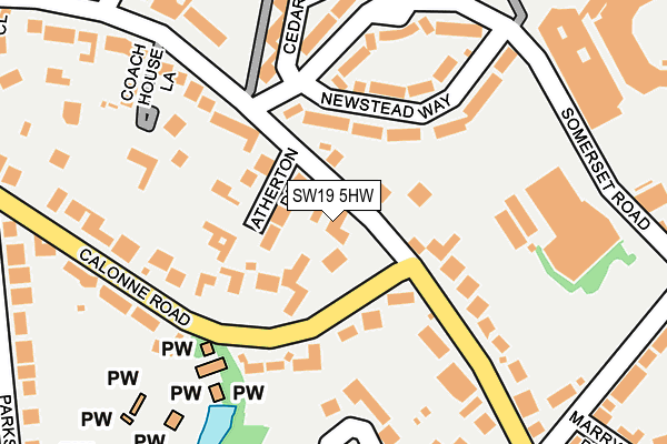 SW19 5HW map - OS OpenMap – Local (Ordnance Survey)