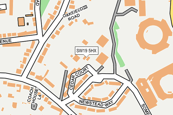 SW19 5HX map - OS OpenMap – Local (Ordnance Survey)