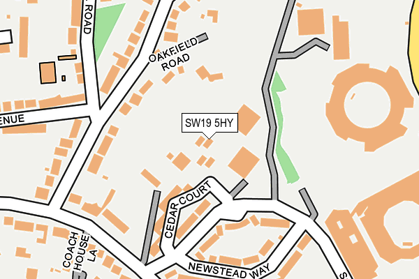 SW19 5HY map - OS OpenMap – Local (Ordnance Survey)