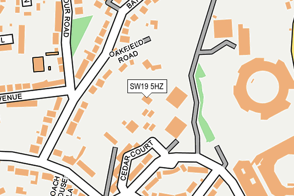 SW19 5HZ map - OS OpenMap – Local (Ordnance Survey)