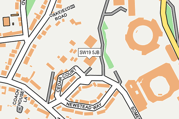 SW19 5JB map - OS OpenMap – Local (Ordnance Survey)