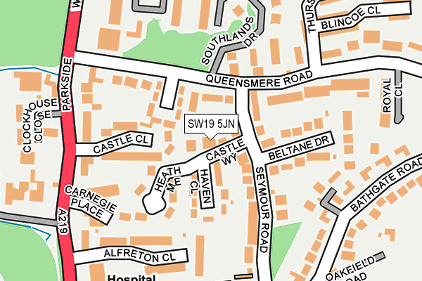 SW19 5JN map - OS OpenMap – Local (Ordnance Survey)