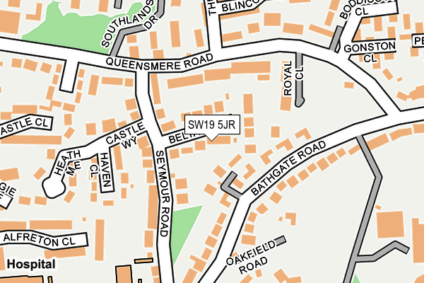 SW19 5JR map - OS OpenMap – Local (Ordnance Survey)