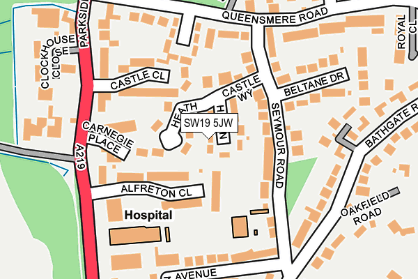 SW19 5JW map - OS OpenMap – Local (Ordnance Survey)