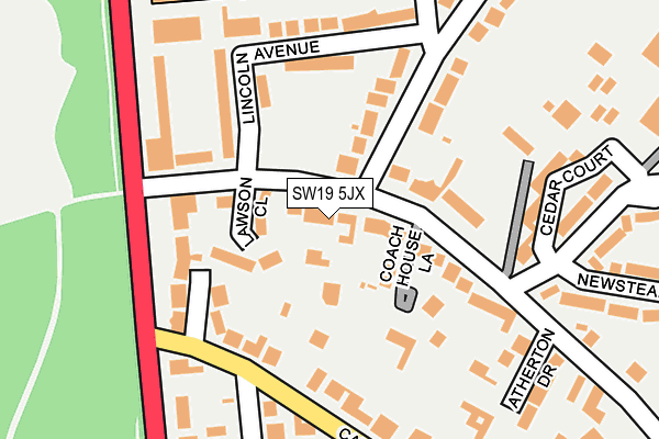 SW19 5JX map - OS OpenMap – Local (Ordnance Survey)