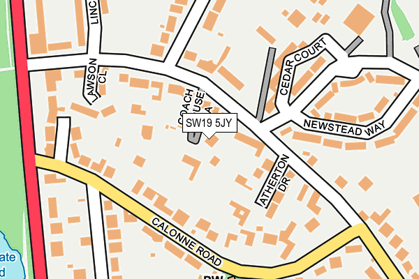SW19 5JY map - OS OpenMap – Local (Ordnance Survey)