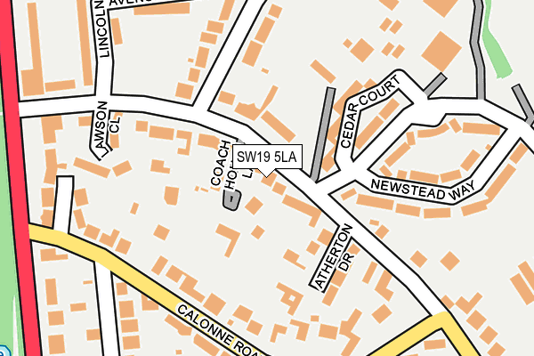 SW19 5LA map - OS OpenMap – Local (Ordnance Survey)