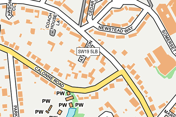 SW19 5LB map - OS OpenMap – Local (Ordnance Survey)