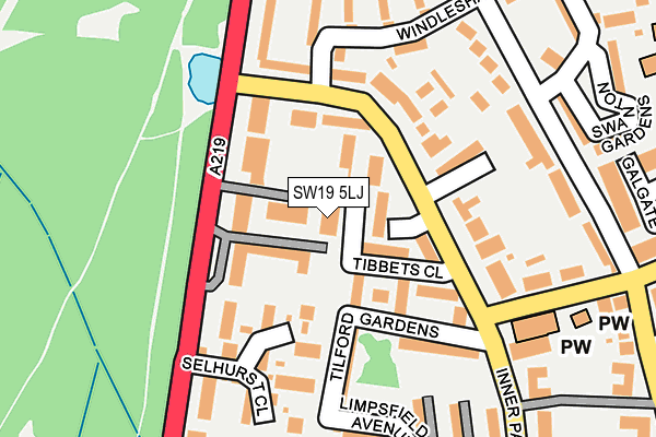 SW19 5LJ map - OS OpenMap – Local (Ordnance Survey)