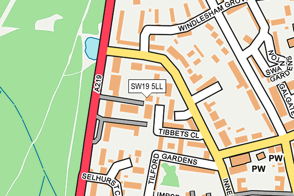SW19 5LL map - OS OpenMap – Local (Ordnance Survey)
