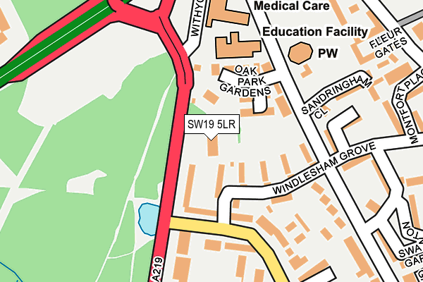 SW19 5LR map - OS OpenMap – Local (Ordnance Survey)