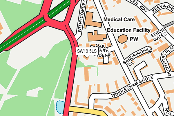 SW19 5LS map - OS OpenMap – Local (Ordnance Survey)
