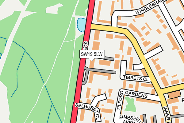 SW19 5LW map - OS OpenMap – Local (Ordnance Survey)