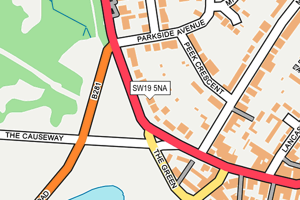 SW19 5NA map - OS OpenMap – Local (Ordnance Survey)