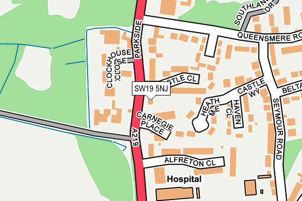 SW19 5NJ map - OS OpenMap – Local (Ordnance Survey)