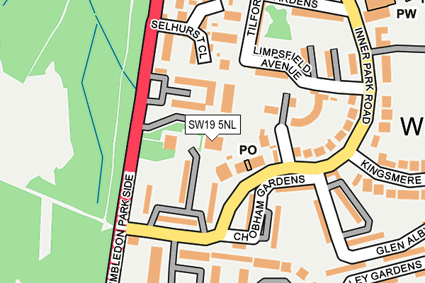 SW19 5NL map - OS OpenMap – Local (Ordnance Survey)