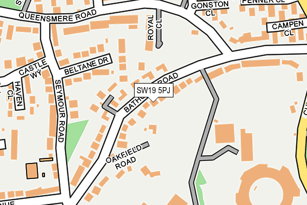 SW19 5PJ map - OS OpenMap – Local (Ordnance Survey)